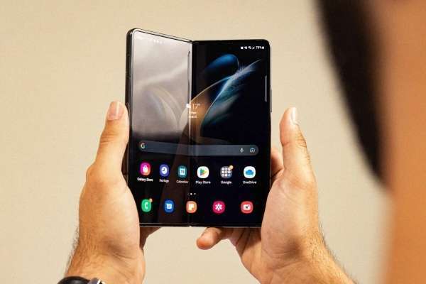 Samsung Galaxy Z Fold 4 held in hand